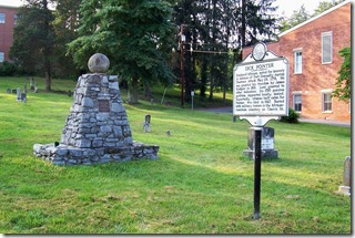 Dick Pointer marker and monument in African-American cemetery in Lewisburg, WV