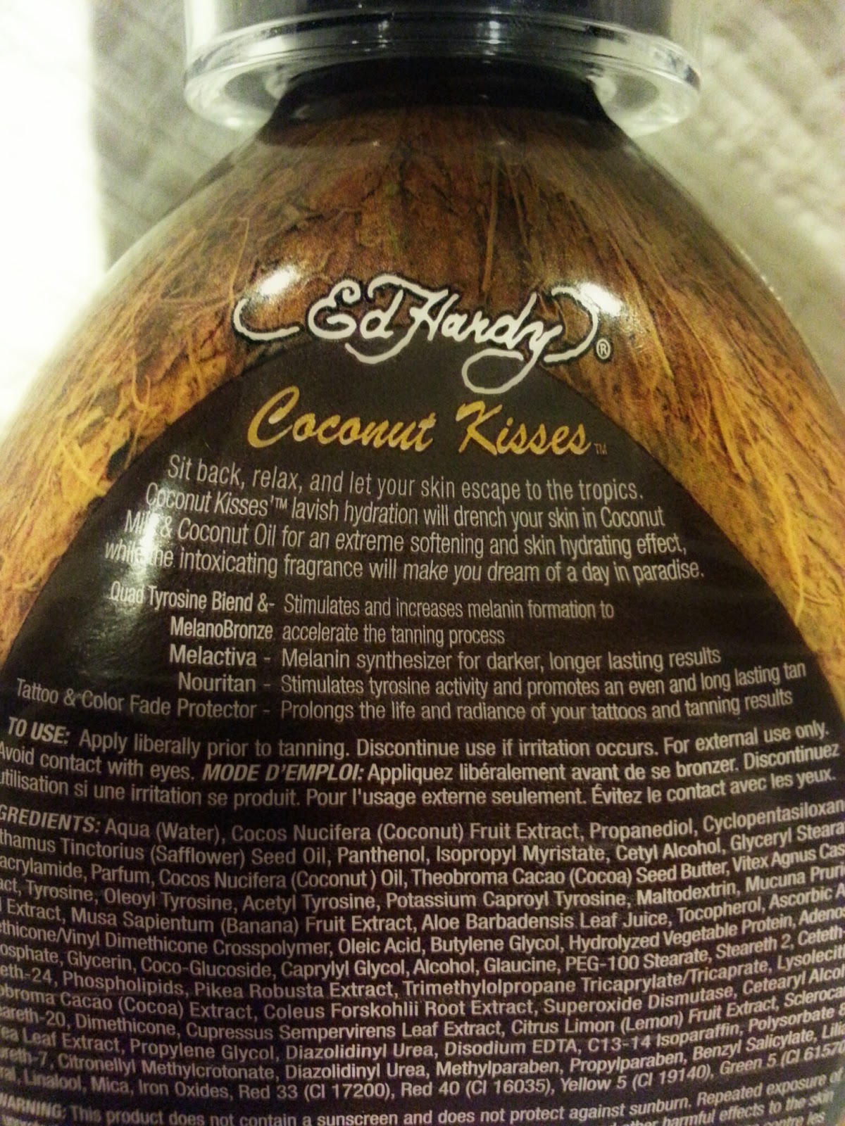 ♡Blog and Reviews♡ Ed Hardy Coconut Kisses tanning lotion review