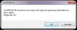 Recuperacao CorelDraw Menssagem de recuperação