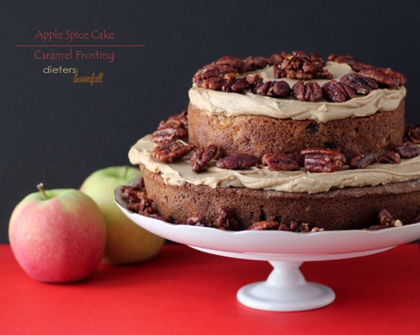 apple spice cake with caramel frosting