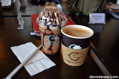Frosticcino (ice-blended mocha) and Mochaccino (hot mocha) at Coffee Dream