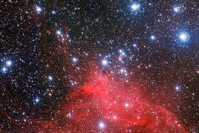 enxame estelar NGC 3572 e o seu meio circundante