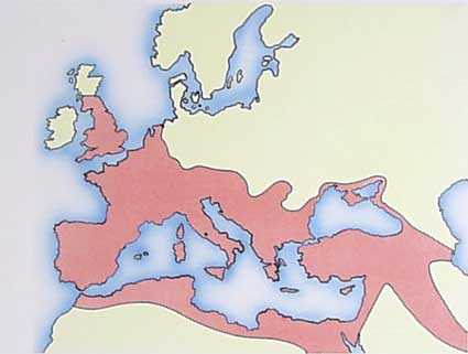 Map Of Roman Empire At Its Height. Roman Empire at its height. c.