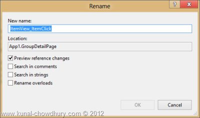Visual Studio 2012 Refactor - Rename