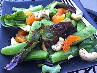 Sugar Snap Pea and Apricot Salad with Cashews