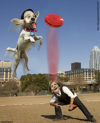 24/09 -  Jay Janner/AMERICAN-STATESMAN -  Chris Perondi and his Australian cattle dog Flashy Ferrari practice some tricks at Auditorium Shores on Wednesday Feb. 4, 2009.  Perondi is a professional entertainer with his stunt dogs.