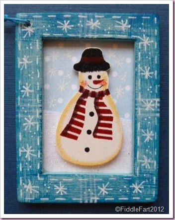 Framed Snowman tag