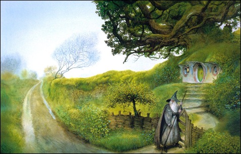 gandalf comes to hobbiton Hobbit de John Howe