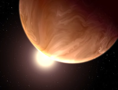 ilustração de um exoplaneta nublado