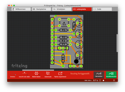 Fritzing editor with PCB layout