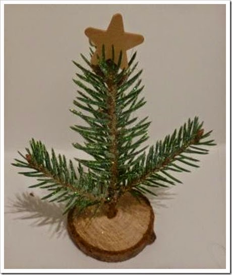 Mini Christmas Tree Place setting using real fir branches