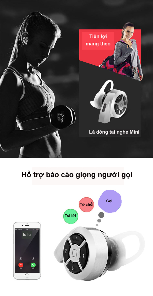Tai nghe bluetooth mini Q6 Waniu
