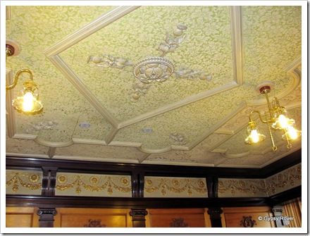 The ornate panels and ceiling of the Royal station at Ballater.