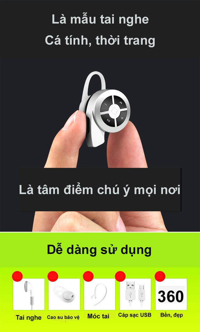 Tai nghe bluetooth mini Q6 Waniu