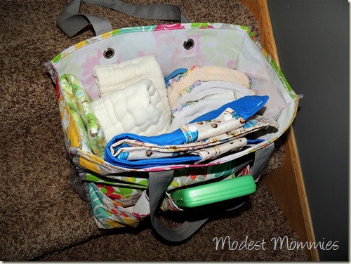 Cloth Diapering - Diaper Bag Packed