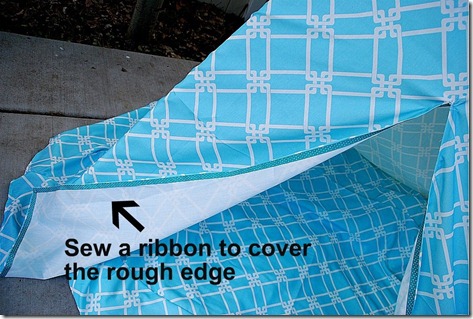 sew a ribbon on the edge 