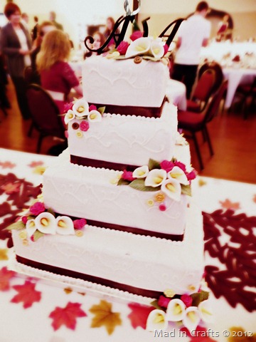 Flowers and Buttons Wedding Cake