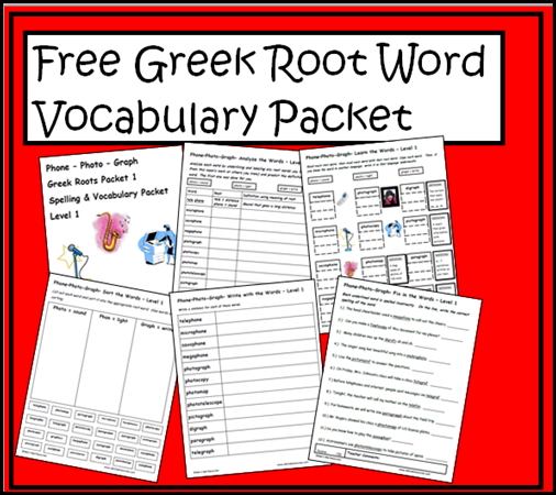 Free vocabulary packet for greek root words.  From Raki's Rad Resources