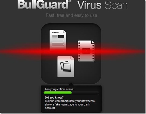 BullGuard Virus Scan scansione del PC in corso