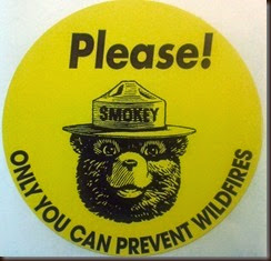 Smoky Bear sticker