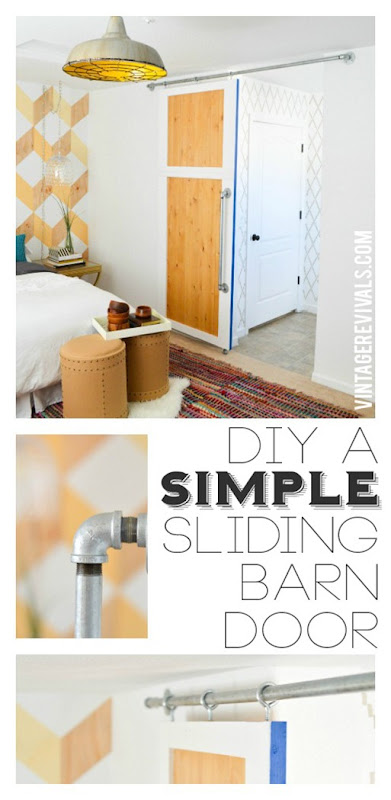 DIY Simple Sliding Barn Door @ Vintage Revivals