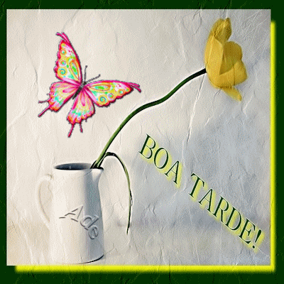Imagem para face Boa tarde gif animada de borboleta e flor amarela 4531