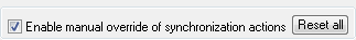 Folder sync tool Manual override option