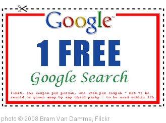 'Google Search Coupon: 1 FREE Google Search' photo (c) 2008, Bram Van Damme - license: http://creativecommons.org/licenses/by/2.0/