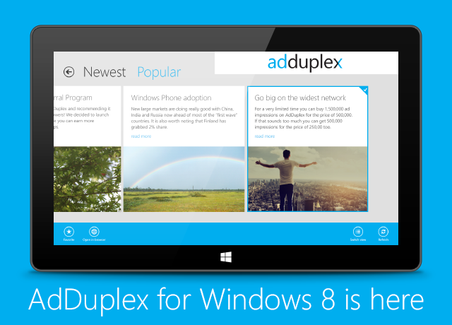 AdDuplex for Windows 8 is here! 