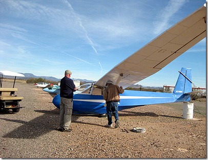 Dave with Rick doing a preflight.