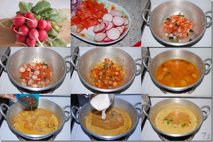 Red radish sambar process