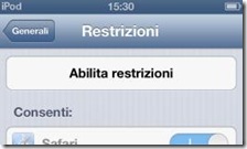 Abilita restrizioni iPhone