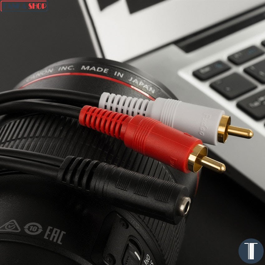 Cáp audio 3.5mm sang 2 RCA AV JSJ-328 Dây tín hiệu âm thanh tốt