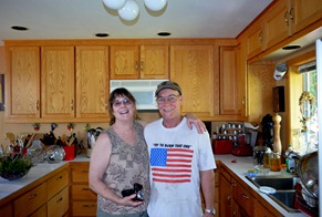 Laura and hubby Alvin in the kitchen he built