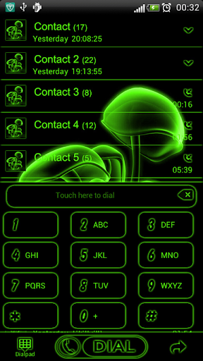 【免費個人化App】Green Neon GO contacts theme-APP點子