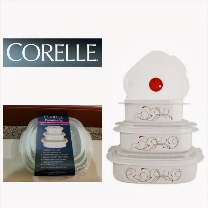 CORELLE COORDINATES 6 PIECE MICROWAVE COOKWARE SHANTEK COLLECTION