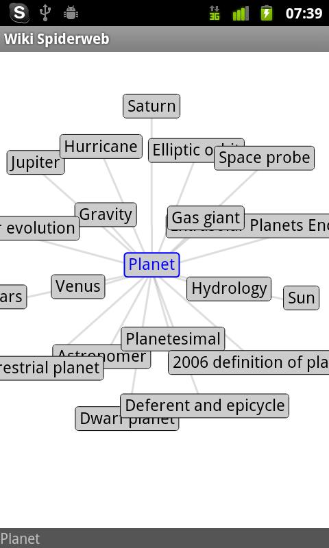 Android application Wiki Spiderweb screenshort