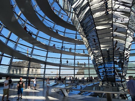 Obiective turistice Berlin: interiorul cupolei de la Bundestag