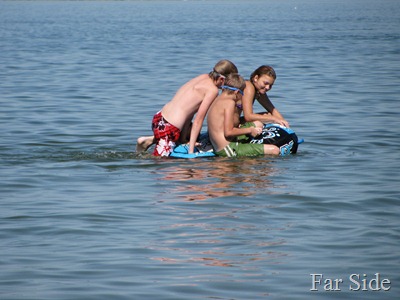 Three kids on the tube