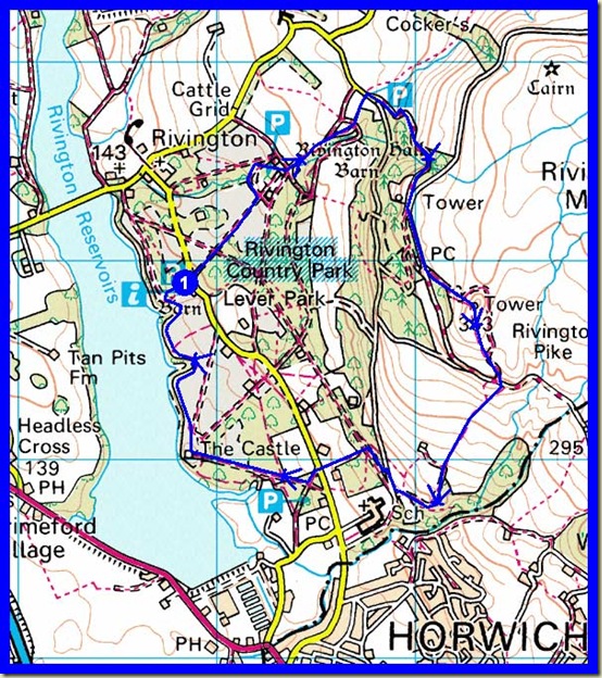 Our route - 7 km, 250 metres ascent, up to 2 hours