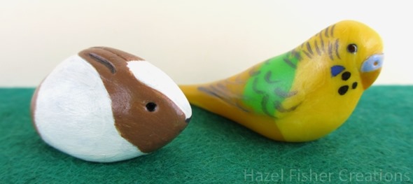 2013Aug29 Fimo rabbit and budgie 1