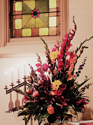altar flowers in fall colors
