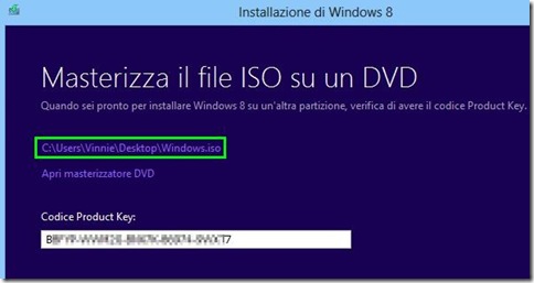 Masterizzare file ISO di Windows 8