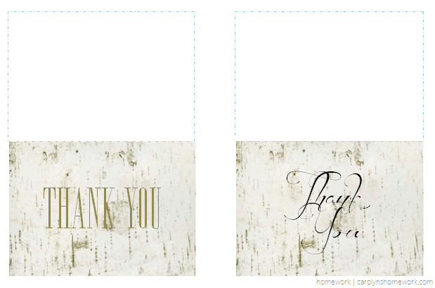 Birch Thank You Cards with Fold Lines