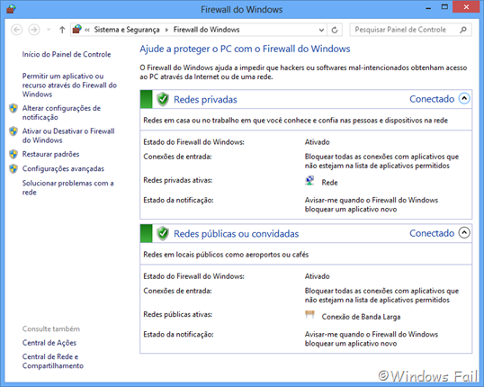 Firewall do Windows 8
