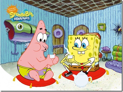 Spongebob and Patrick - Drinking Tea