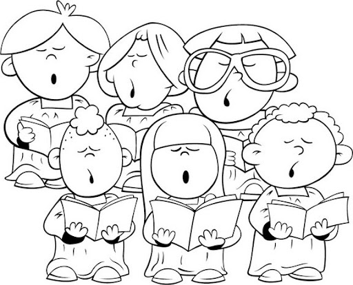 Dibujos de niños cantando para pintar - Imagui