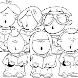 DIBUJOS DE NIÑOS CANTANDO PARA COLOREAR