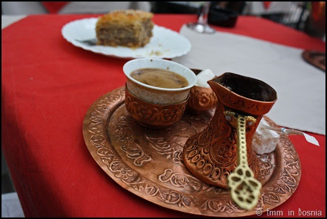 Bosnian Coffee Sadrvan Restaurant Mostar 