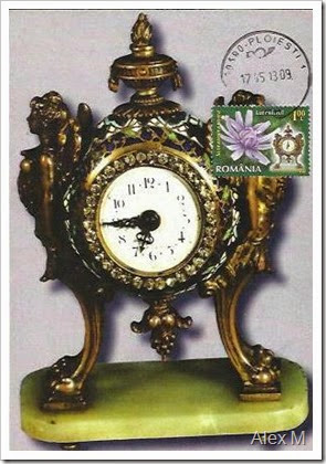 Ceas de masă, sec.XIX; Obl. SZ Ploieşti 17.05.2013 < Table clock, 19th century with Ploiesti stampmark 17.05.2013